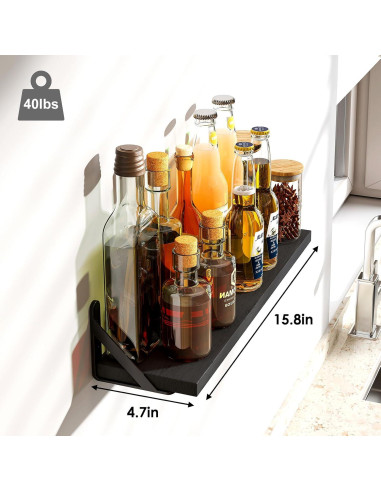 Estantes Flotantes Fixwal de Madera Rústica - Juego de 8 Piezas