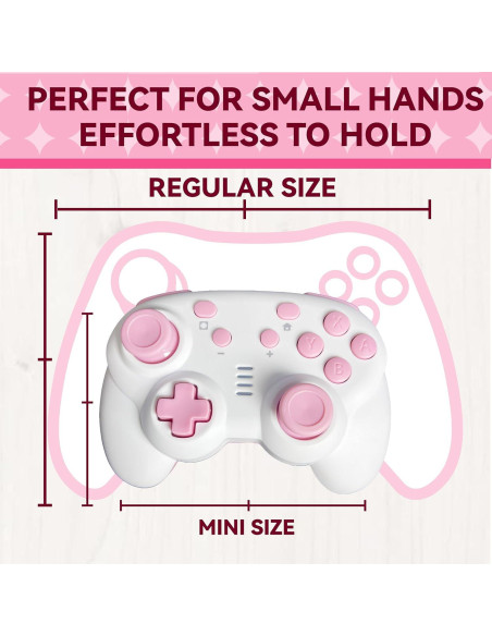 Controlador Inalámbrico TurbX Mini Mate Rosa para Switch y PC