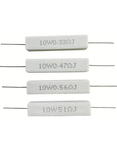 Kit de Resistores de Cemento MOKMMKIT 10W 50 Piezas 0.05-100 Ohm