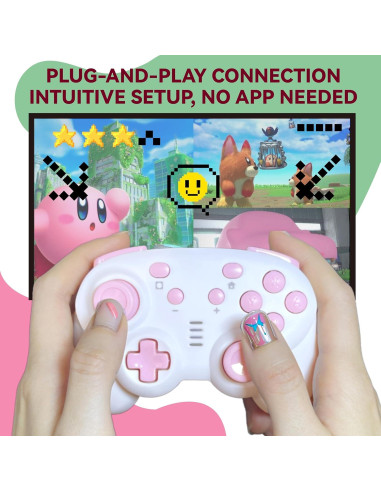 Controlador Inalámbrico TurbX Mini Mate Rosa para Switch y PC