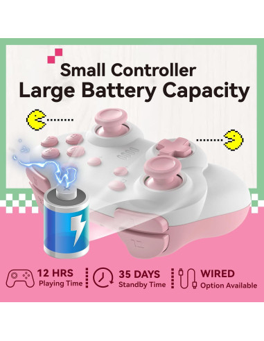 Controlador Inalámbrico TurbX Mini Mate Rosa para Switch y PC
