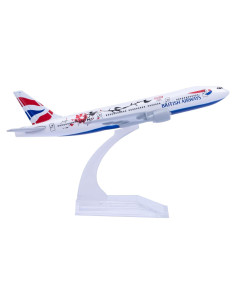 Modelo de avión Bswath B777 de metal 16 cm para colección
