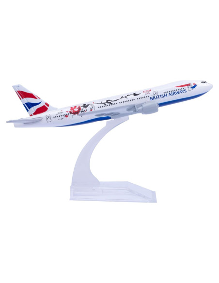 Modelo de avión Bswath B777 de metal 16 cm para colección