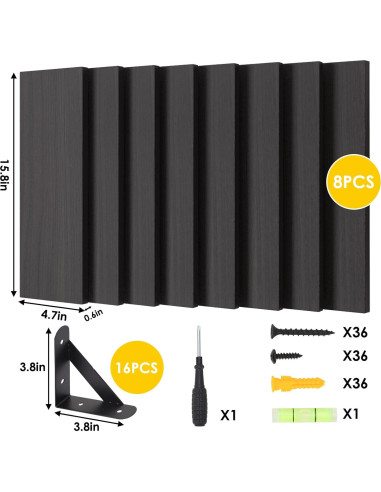 Estantes Flotantes Fixwal de Madera Rústica - Juego de 8 Piezas