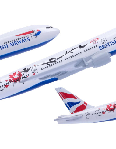 Modelo de avión Bswath B777 de metal 16 cm para colección