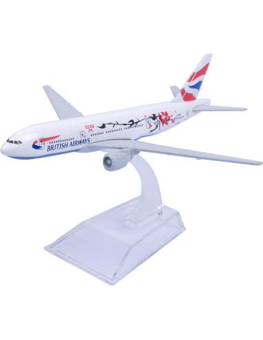 Modelo de avión Bswath B777 de metal 16 cm para colección