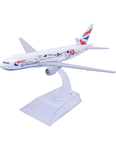 Modelo de avión Bswath B777 de metal 16 cm para colección