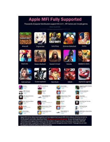 Controlador de Juegos Megadream Inalámbrico para iPhone y Android