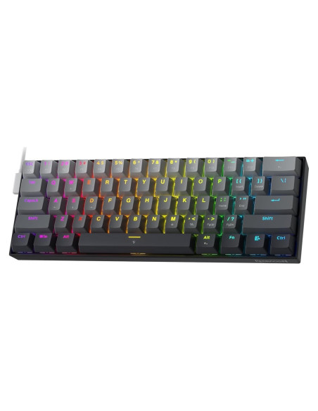 Teclado Gaming Redragon K617M 60% Mecánico 61 Teclas Gris