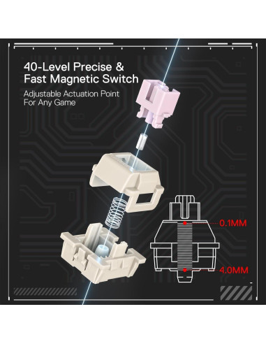 Teclado Gaming Redragon K617M 60% Mecánico 61 Teclas Gris