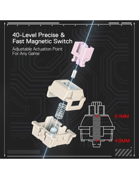 Teclado Gaming Redragon K617M 60% Mecánico 61 Teclas Gris