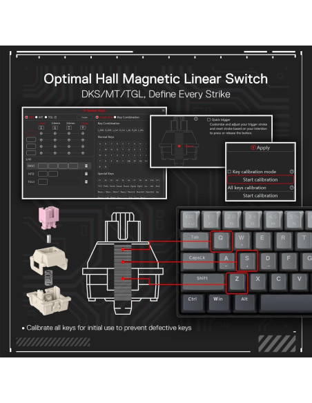 Teclado Gaming Redragon K617M 60% Mecánico 61 Teclas Gris