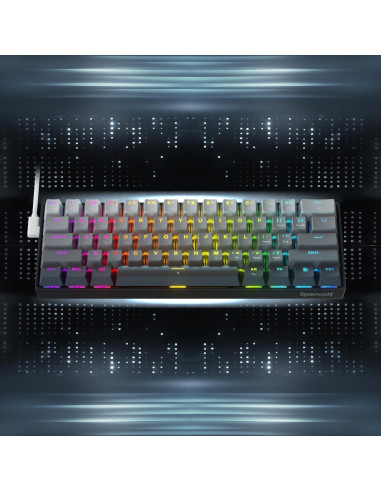 Teclado Gaming Redragon K617M 60% Mecánico 61 Teclas Gris