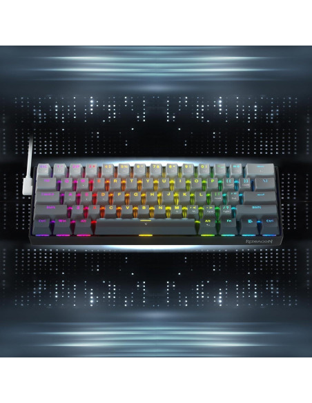 Teclado Gaming Redragon K617M 60% Mecánico 61 Teclas Gris
