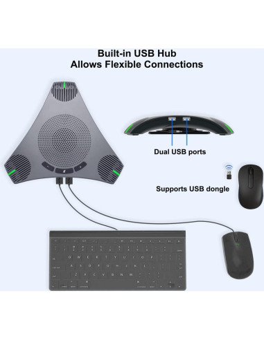 Altavoz y Micrófono USB PolaTab Q95mini 360 para Conferencias