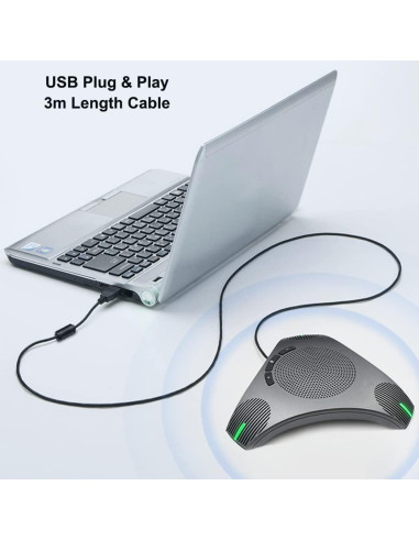 Altavoz y Micrófono USB PolaTab Q95mini 360 para Conferencias