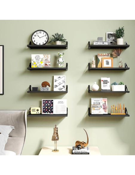Estantes Flotantes Fixwal de Madera Rústica - Juego de 8 Piezas Estantes Flotantes Fixwal de Madera Rústica - Juego de 8 Piezas
