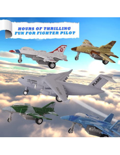 Juego de 5 Aviones de Combate Crelloci - Retroceso 15 cm 2