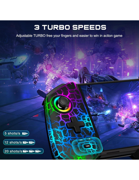 Controlador Pro con Joystick Hall para Nintendo Switch Negro