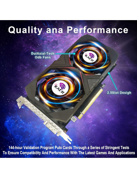 Tarjeta Gráfica KAER RTX 2060 6GB GDDR6 Doble Ventilador