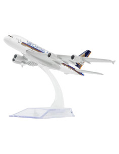 Modelo de avión Busyflies Singapur 380 16 cm metal fundido