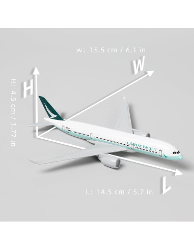 Modelo A350 Cathay Pacific 1/400 Metal con Soporte 15 cm