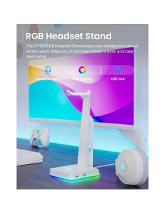 Soporte para Auriculares IFYOO HS-X1 RGB con 2 USB Blanco 2