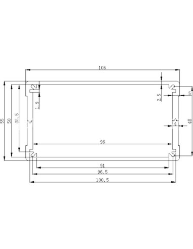 Caja de Amplificador Electrónico FTVOGUE 55x106x200mm Aluminio