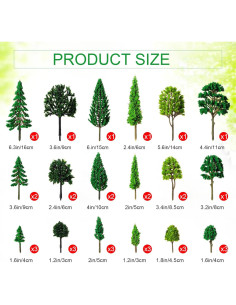 Skylety 35 Piezas Árboles Miniatura 3-16 cm Decoración 2
