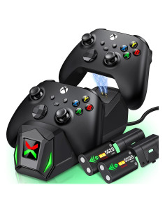 Estación de Carga para Controlador Xbox + LIFUFUTEE + 2 Baterías 5520mWh