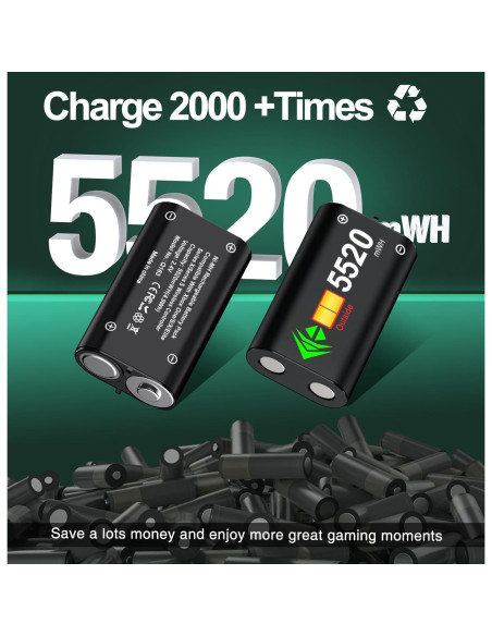 Estación de Carga para Controlador Xbox + LIFUFUTEE + 2 Baterías 5520mWh