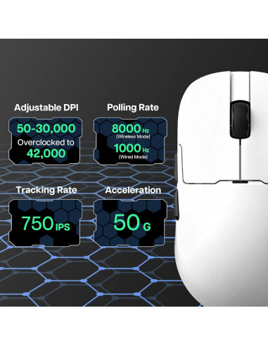 Ratón Inalámbrico AJAZZ AJ159 APEX 30000 DPI Blanco