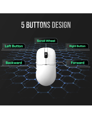 Ratón Inalámbrico AJAZZ AJ159 APEX 30000 DPI Blanco