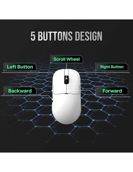 Ratón Inalámbrico AJAZZ AJ159 APEX 30000 DPI Blanco