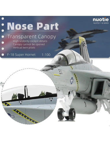 Modelo Jet de Combate F/A-18F Super Hornet NUOTIE 1/100