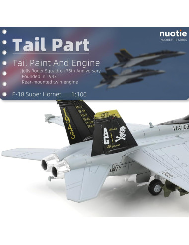 Modelo Jet de Combate F/A-18F Super Hornet NUOTIE 1/100
