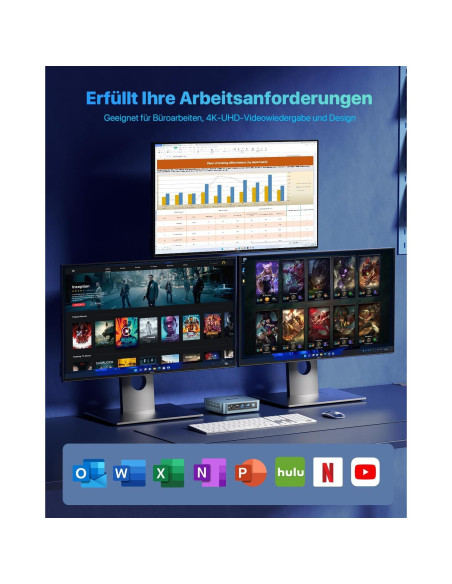 Mini PC PELADN N95, 16GB RAM, 512GB SSD, 4K 60Hz