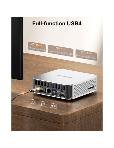 Mini PC GEEKOM A7, Ryzen 9 7940HS, 32GB RAM, 2TB SSD