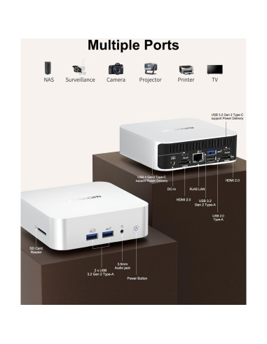 Mini PC GEEKOM A7, Ryzen 9 7940HS, 32GB RAM, 2TB SSD