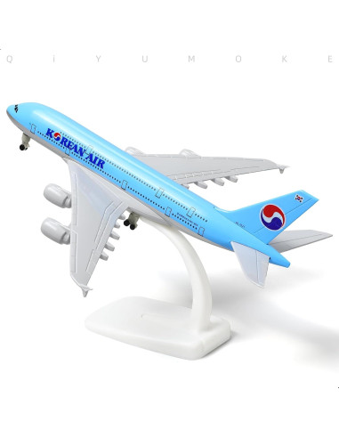 Modelo de avión A380 QIYUMOKE 1/300 Metal 19 cm Decoración