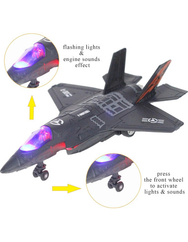 Modelo avión militar OTONOPI F-35 con luces y sonidos