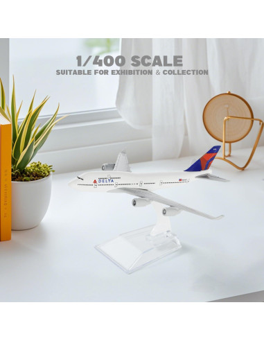 Modelo avión Boeing 747 QIYUMOKE 1/400 metal con soporte