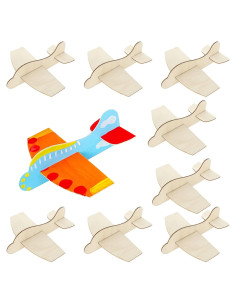 CertBuy 20 Aviones de Madera DIY para Pintar y Decorar