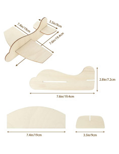 CertBuy 20 Aviones de Madera DIY para Pintar y Decorar 2