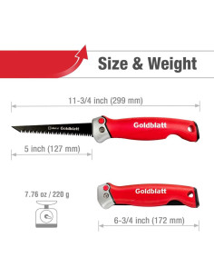 Sierra Plegable Goldblatt para Drywall 12,7 cm con Mango Ergonómico 2