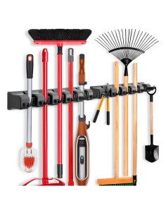 Soporte de Escoba IMILLET 2 Paquetes con 6 Ganchos