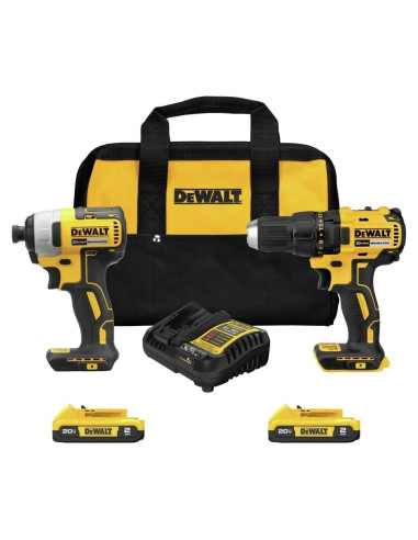DEWALT Taladro 20V MAX y Destornillador Impacto 2 Piezas