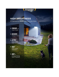 Luz de Seguridad Solar Ensenior 3 Cabezas 1800LM IP65 2