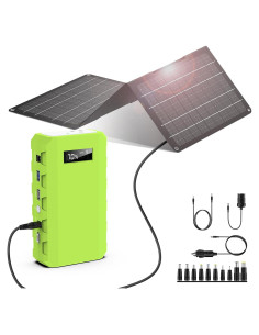 Banco de Energía Portátil Powkey 24000mAh con Panel Solar 30W