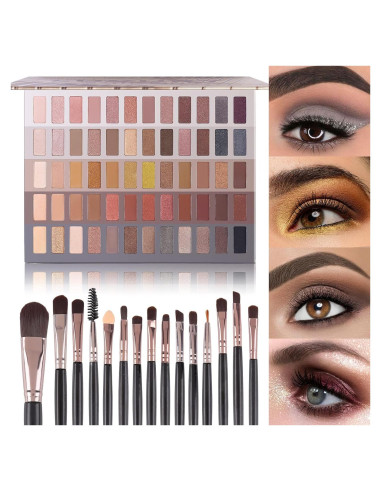 Paleta de Sombras UCANBE 60 Colores + Set de Brochas